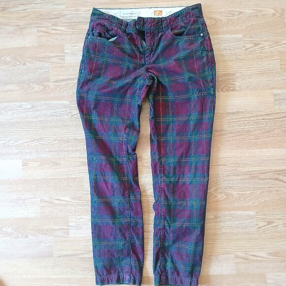 Anthropologie Pilcro Hyphen Plaid Corduroy Pants Size 28 - Picture 4 of 9